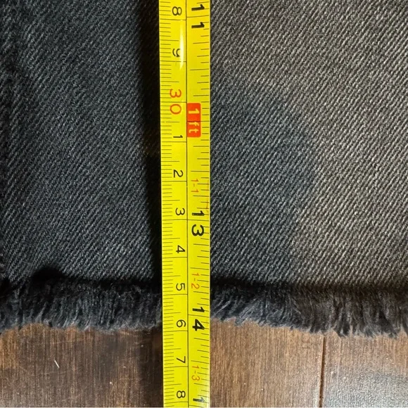 We the Free Black Cotton Denim Frayed Hem Mini Goth Whimsical Skirt Fringed 28 - Picture 8 of 10